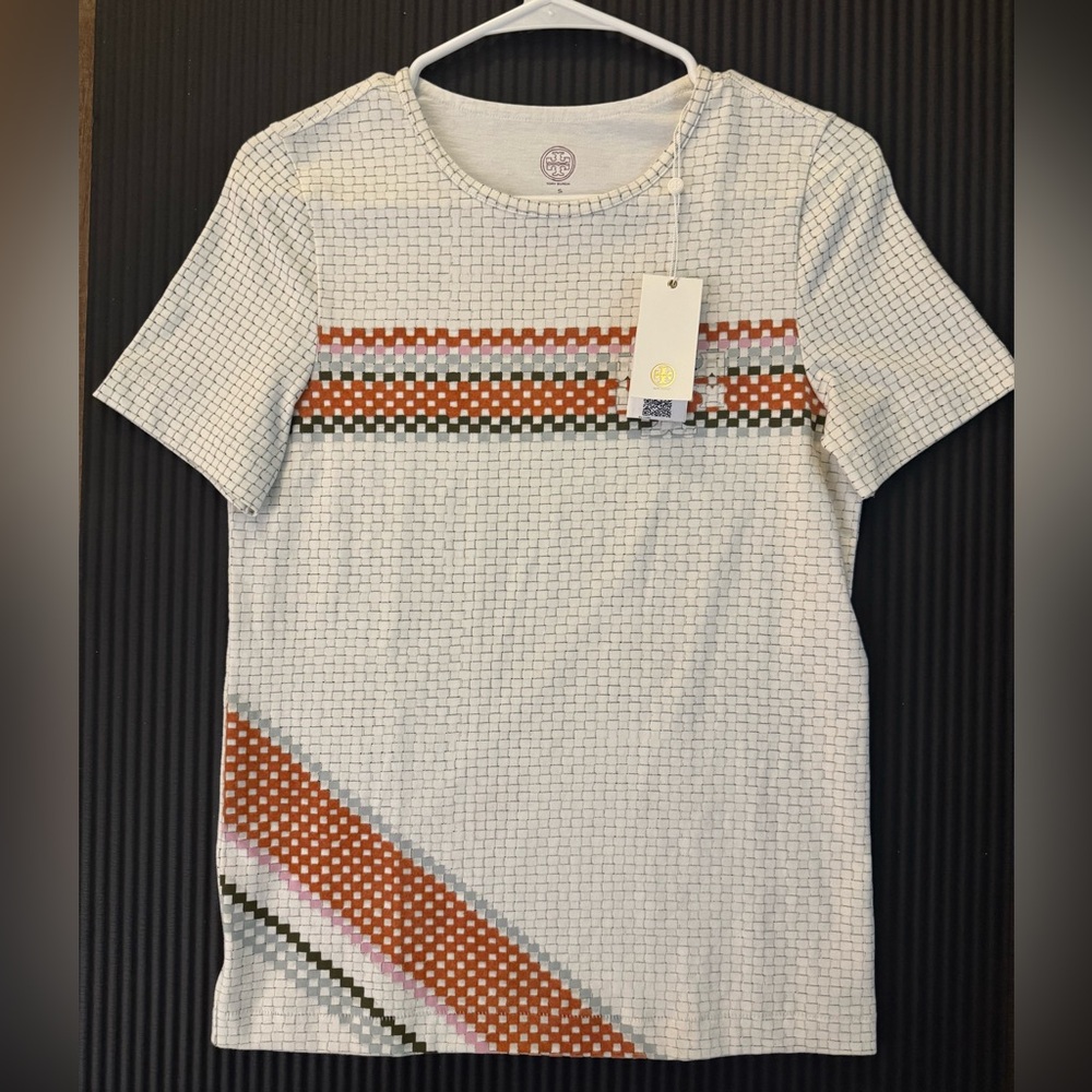 NWT Tory Burch Vintage Cotton Pima Eclipse Stripe (Tee)